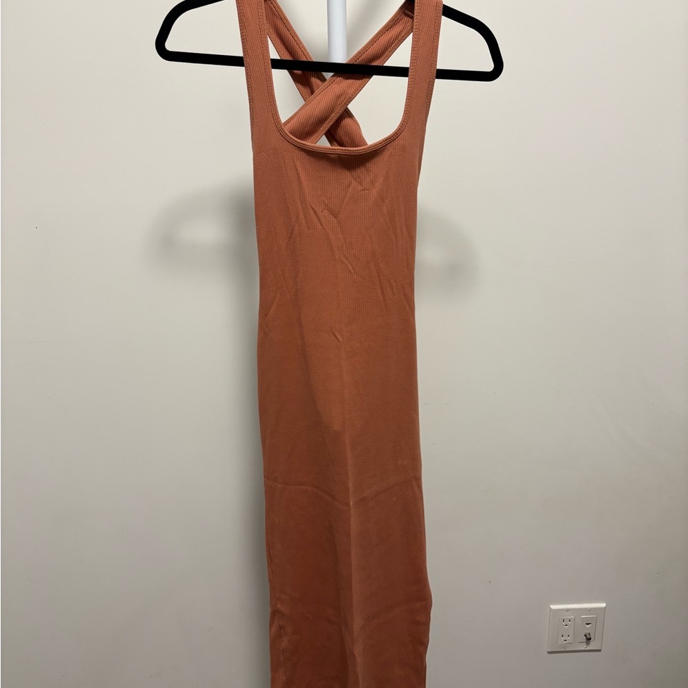 Skin Cross Back Maxi Dress